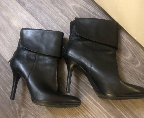 Ralph Lauren LAUREN  leather cuffed stiletto boots