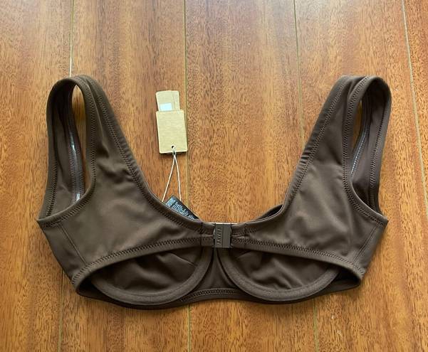 SKIMS brown swim bralette 