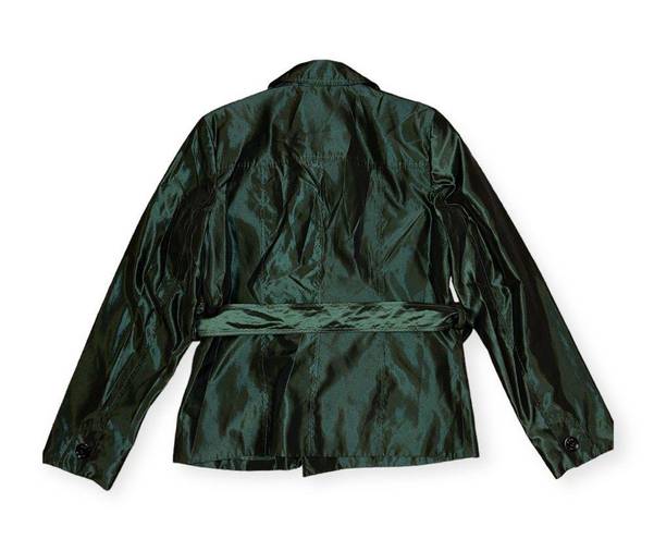 Jones New York Vintage Metallic Green Short Trench Coat. Size S. EUC