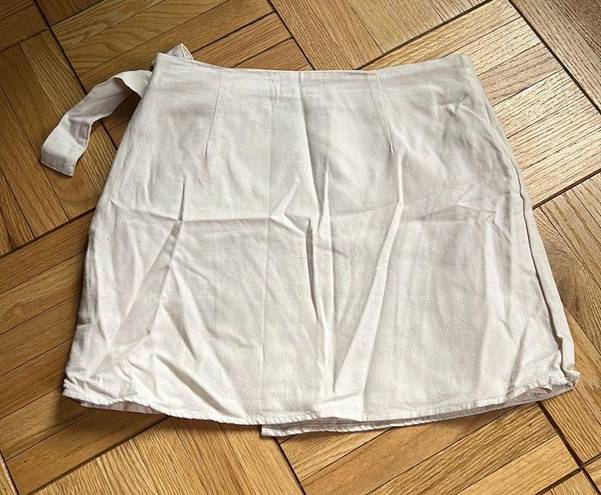 Cream Linen Skirt Size M