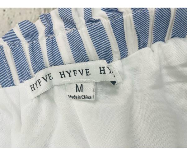 HYFVE HYFYVE White & Blue Striped High Waisted Casual Pants