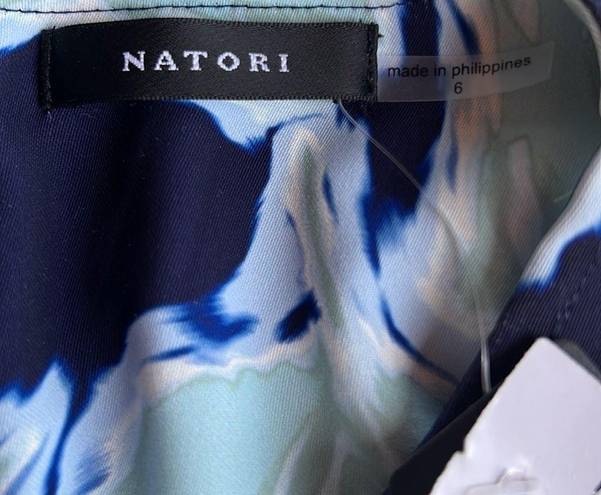 Natori  Shibori Floral - Fluid Crepe Drape Dress