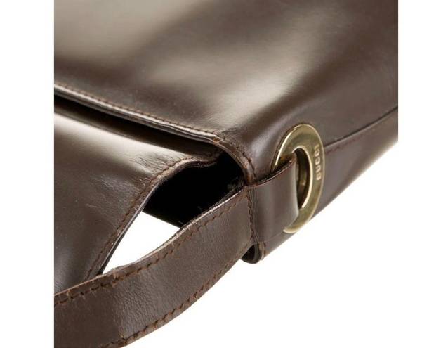 Gucci  Vintage Brown Leather Shoulder Bag