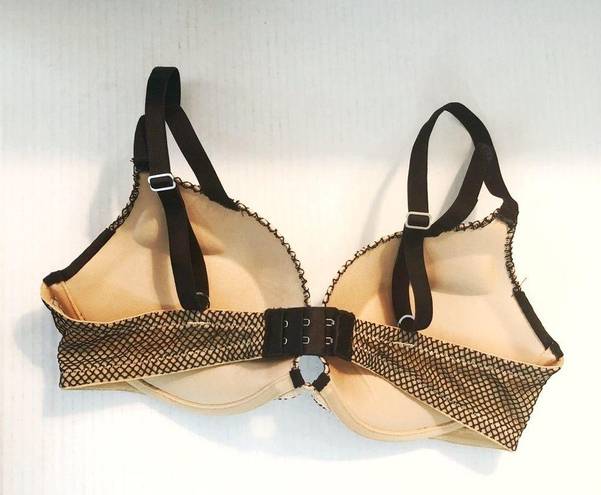 Frederick's of Hollywood Frederick’s of Hollywood Bra Heartthrob Fishnet Full Figure Black Tan Sz 36C EUC