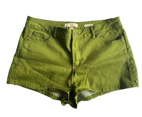 Nicki Minaj Nicky Minaj Mid-Rise Denim Green Short Shorts Size 13/14