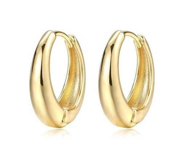 Gold Hoop Earrings| 14K Gold Plated| Lightweight| Hypoallergenic| Hoops