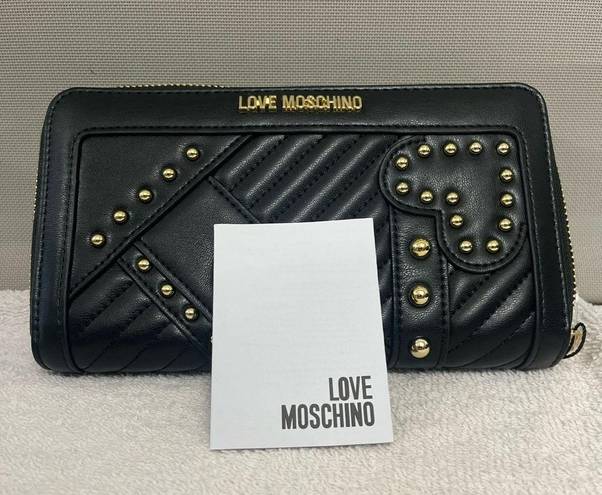 Love moschino  gold heart studded wallet​​