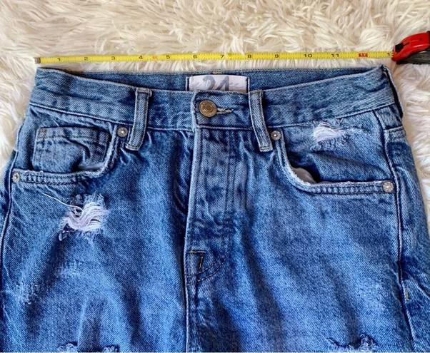 We The Free Free People  Distressed Button Fly High Waisted Jeans