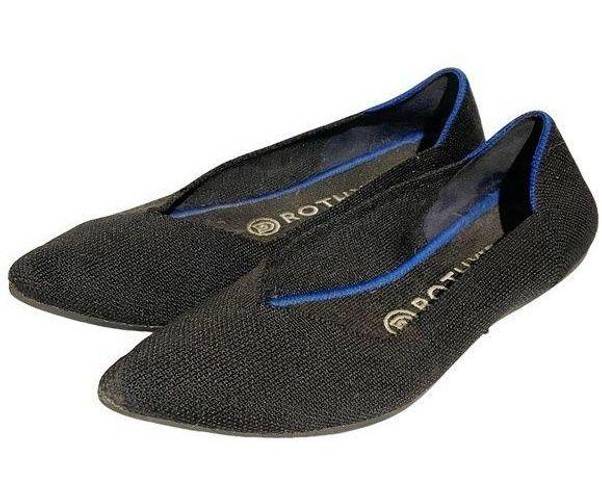 Rothy's ROTHY’S Size 7.5 ‘THE POINT’ WOMEN’S SOLID BLACK BALLET FLATS POINTED TOE