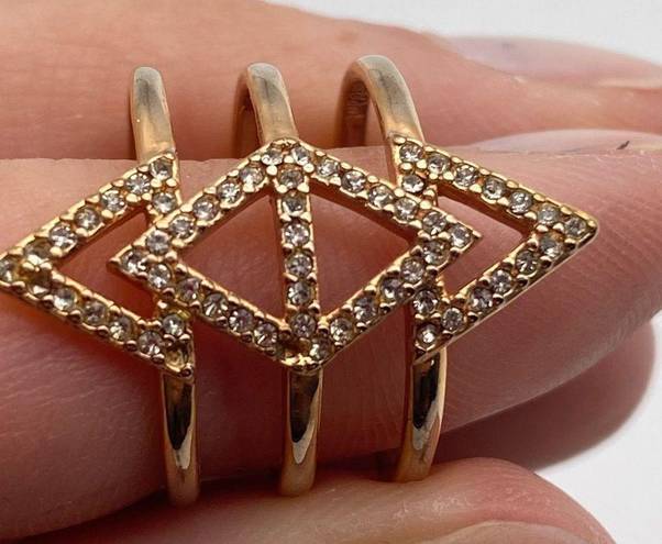 Stella & Dot  Rose Gold Pave Spear Ring