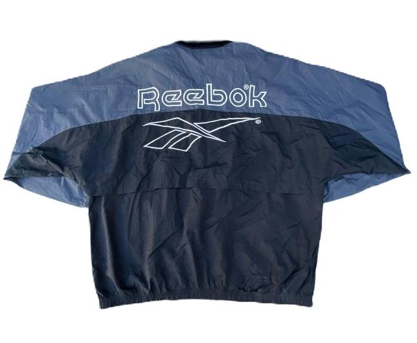 Reebok Vintage 90s  Zip Up Windbreaker Black Blue Jacket