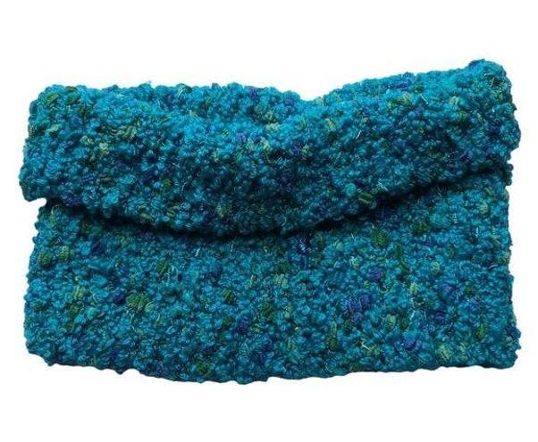 infinity Bulky Handmade knit  Scarf or Dickey in Turquoise, Green & Blue