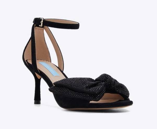 Draper James  Livia Heel Rhinestone Bow Sandals Belle Meade black