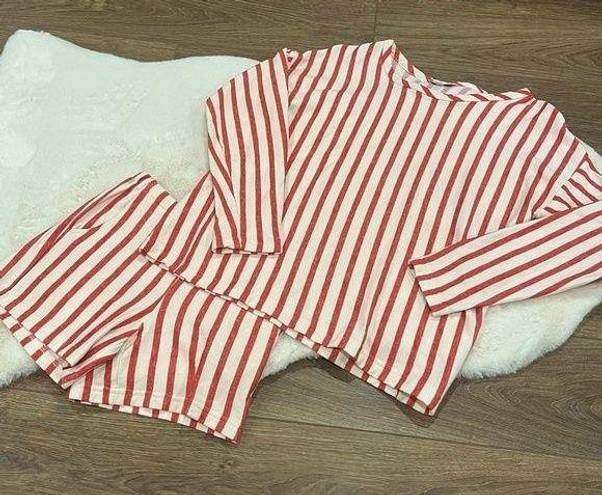 Koch Striped Sweatshirt Shorts Set XS