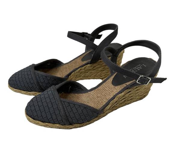 Ralph Lauren Lauren  Capricia Women's Slate Blue Espadrille Wedge Sandals Size 7B