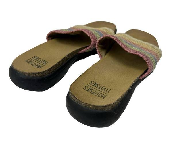 Mootsies Tootsies  Woven Slide Sandals Soft Rainbow Womens Size 9.5