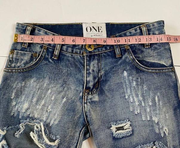 One Teaspoon  Trashed Freebirds Distressed Skinny Jeans Size 24