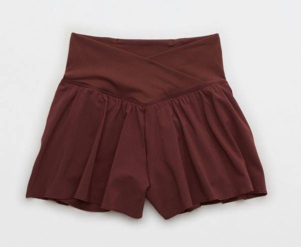 Aerie burgundy real me crossover flowy short