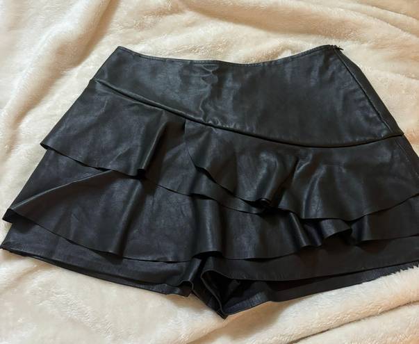 Faux Leather Skirt Black Size L