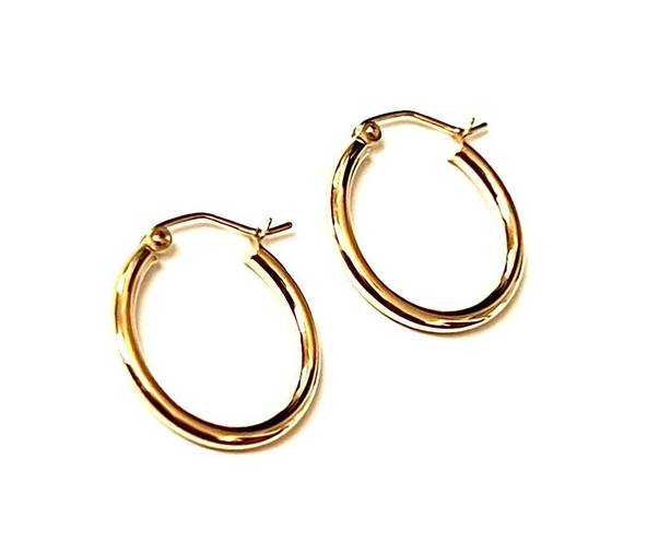 Tehrani Jewelry 14K real gold Hoop Earrings | Hoop earrings | 2 mm thickness | 20 mm Diameter |