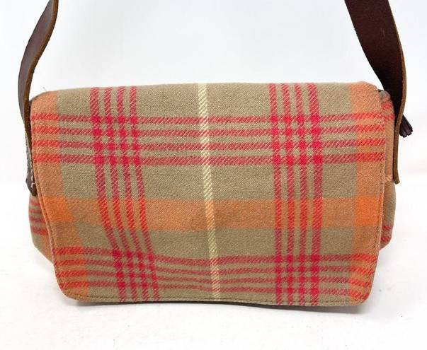 American Eagle  Pink And Tan Plaid Shoulder Bag Wool Mini Flap