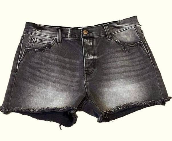 Bohme  black denim cutoff shorts distressed size 29