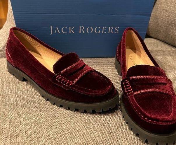 Jack Rogers Jack Rodgers Burgundy Tabby Loafer Size 6 NIB