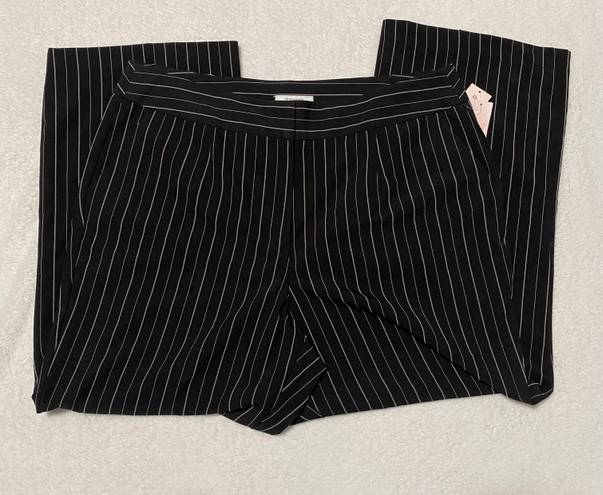 Dress Barn  Women's Dress Pant Black Striped zip button Size 14W