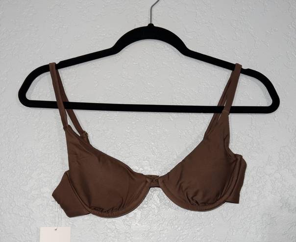 ANDIE NWT  Espresso Brown The Sicily Swimsuit Top Size Small