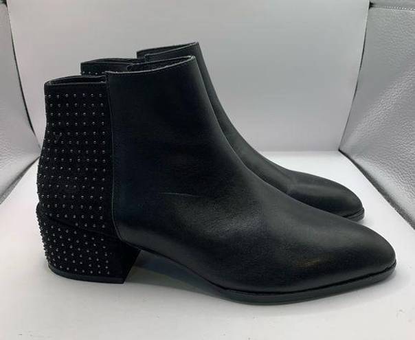 Donald Pliner  DEVASP LEATHER & SUEDE STUDDED BOOTIE black soft leather size 8M