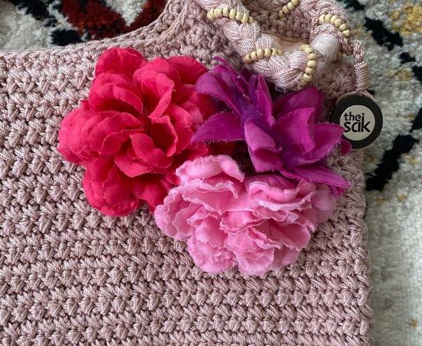 The Sak  Crochet Pink Bag