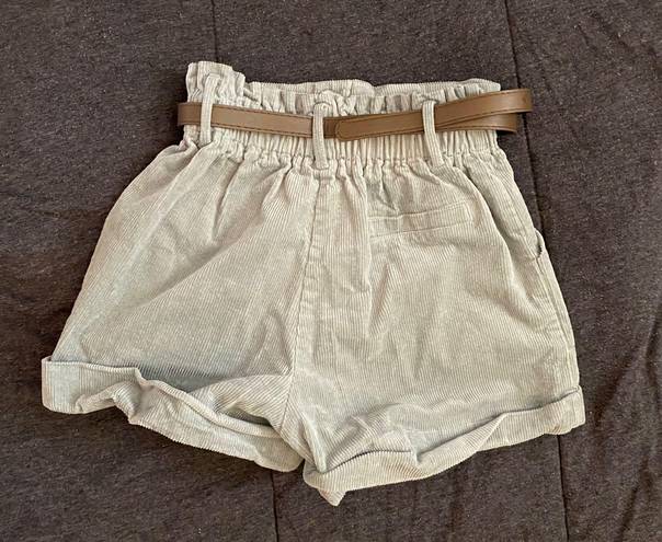 Cider High Waisted Corduroy Light Blue Shorts