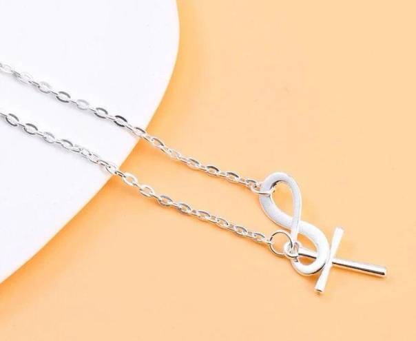 infinity Boutique Fashionable Simple  Cross Pendant Silver color Necklace