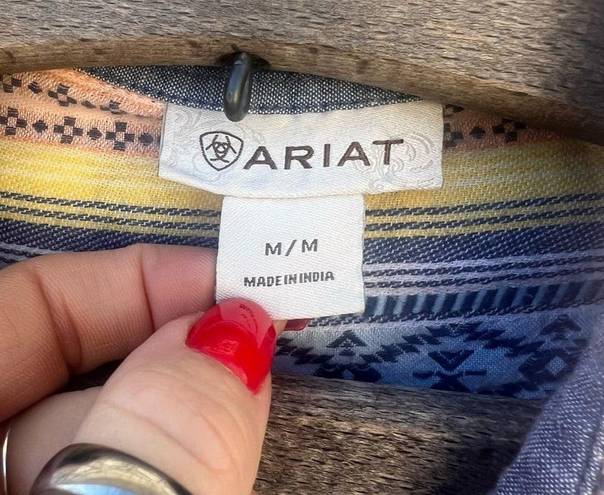 Ariat  Spotlight Shirt Serape Jacquard Southwestern Pastel Stripe Button Up MED