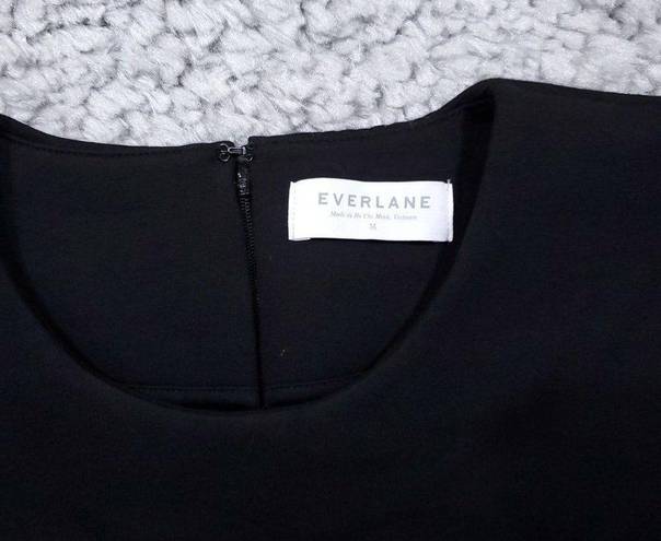 Everlane  Scuba Cotton Knit Sweater Tunic Dress Heavyweight Black Size Medium