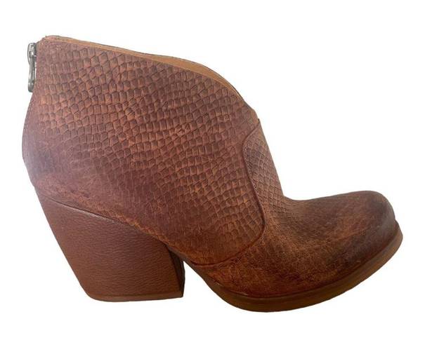 Kork-Ease  KORKS Brown Snake Gemini Leather Booties