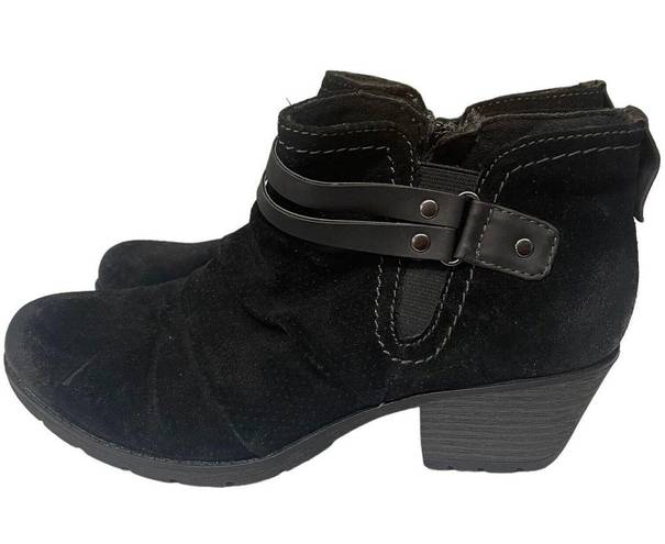 Earth Origins  Women's Oakland Odel Ankle Bootie Black Suede Size 10M NWOB