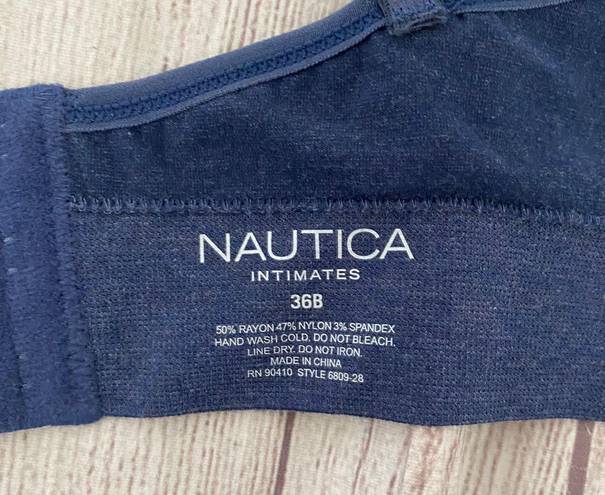 Nautica intimates women 36B brand new padded adjustable removable strap bra navy blue