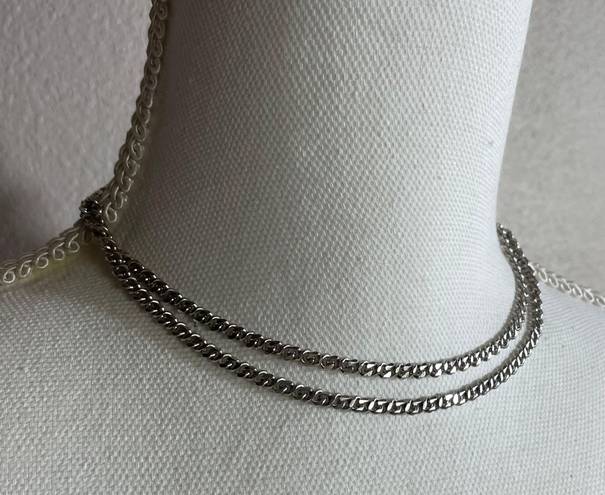 Monet silver tone chain link necklace