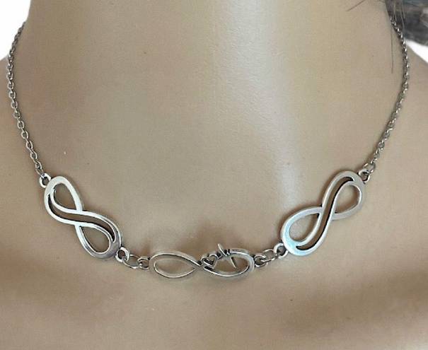 infinity Charm Choker Necklace