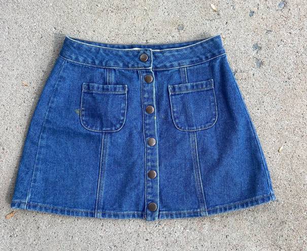 Brandy Melville Button Up Jean Skirt
