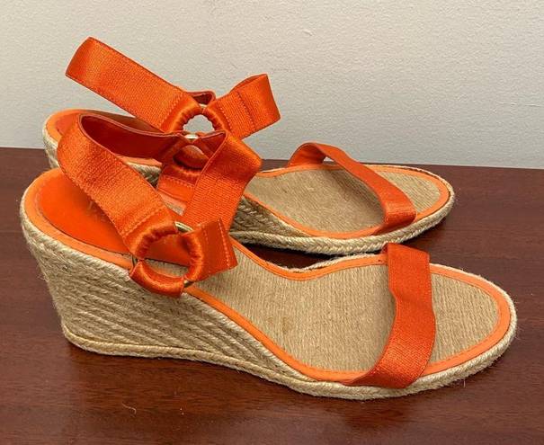 Ralph Lauren  Indigo Espadrille Wedges Orange size 11