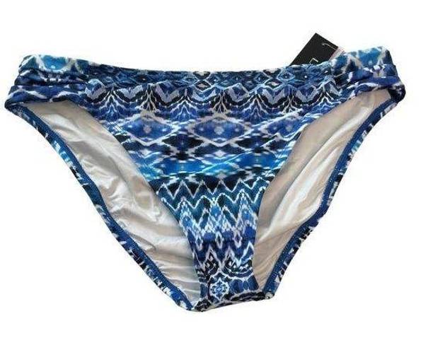 La Blanca  Womens Size 12 Oasis Ikat Side Shirred Hipster Bikini Swim Bottoms