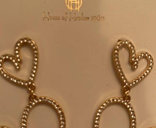 House of Harlow NWT  double heart earrings