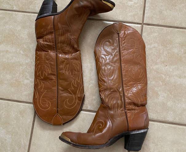 Justin Boots Brown Leather Justin Cowgirl Boots