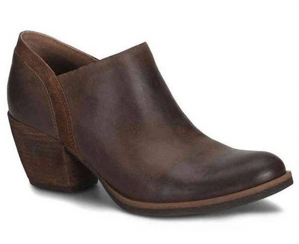 Kork-Ease NWB Korks Raynor Booties 8.5 Ankle Booties Brown Leather Chunky Heel Almond Toe