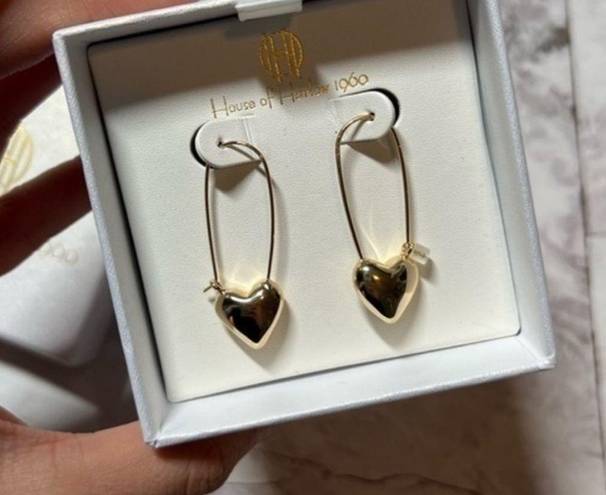 House of Harlow  1960 Dangle heart Earrings