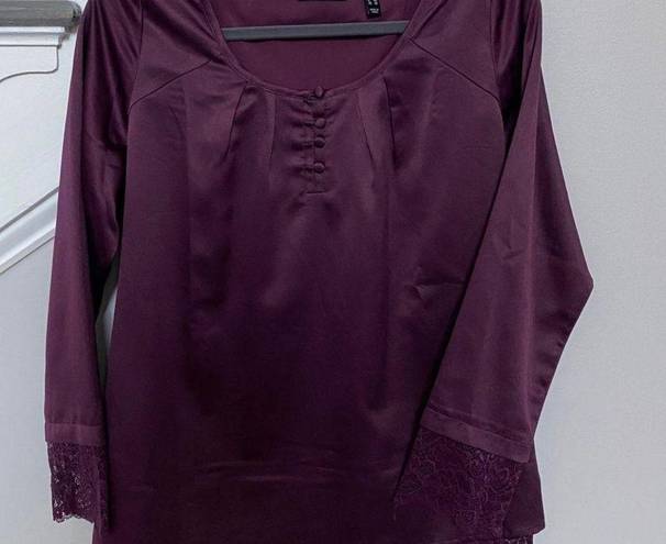 Isaac Mizrahi Live! Satin blouse with laces