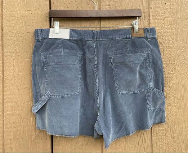 American Eagle NWT  Womens Shorts Blue Gray Corduroy 90s Boyfriend Size 18