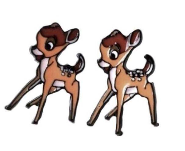 Disney Brand New Womens Boutique Girls Walt  Bambi Deer Enamel Stud Earrings